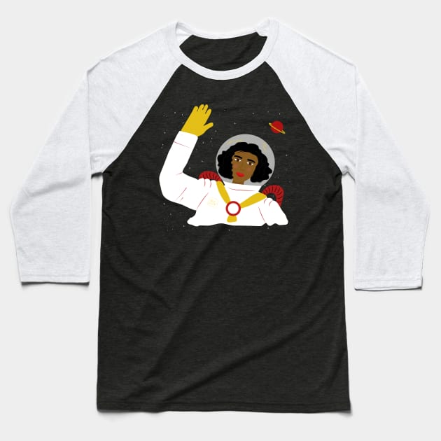 Space lady Baseball T-Shirt by Iruksson